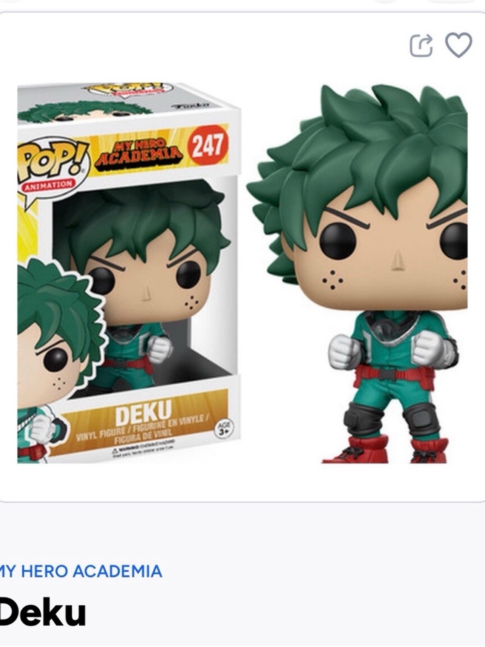 Funko Pop! My Hero Academia Deku Figure - Green, Red, Black- 247